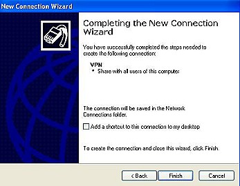 Windows XP VPN Setup
